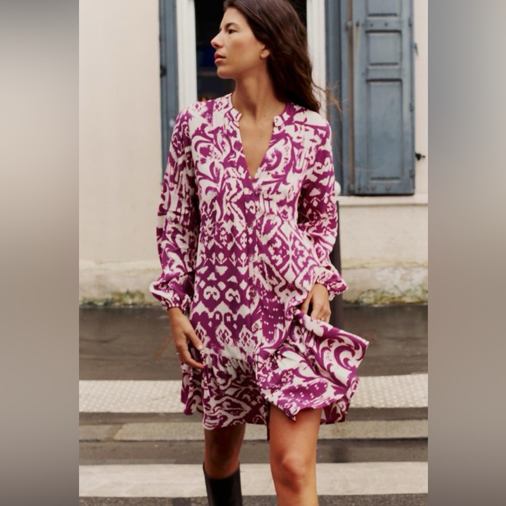 Zara White and Pink Dress